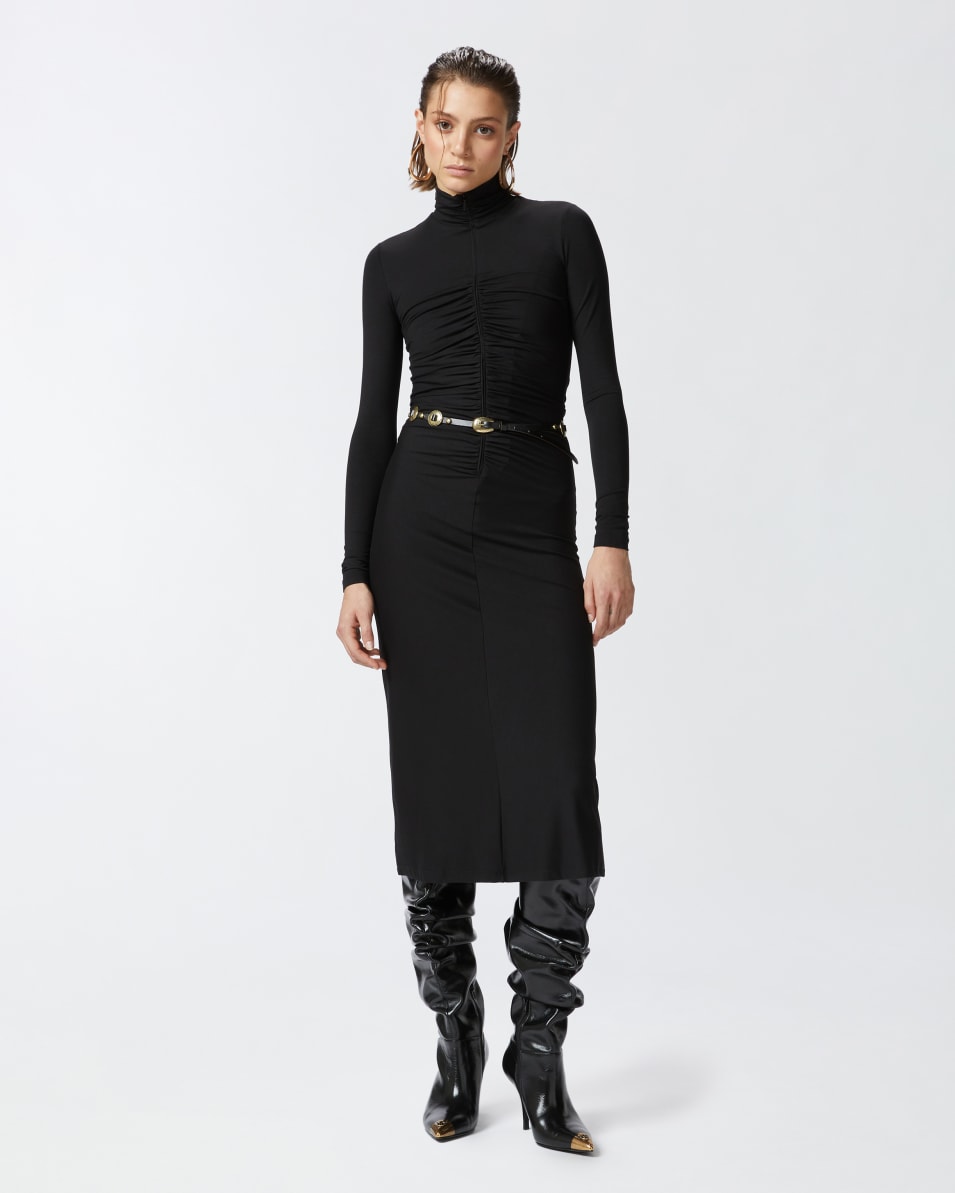 Pinko Jersey midi dress with zip Cyber Monday