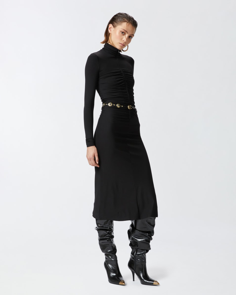 Pinko Jersey midi dress with zip Cyber Monday