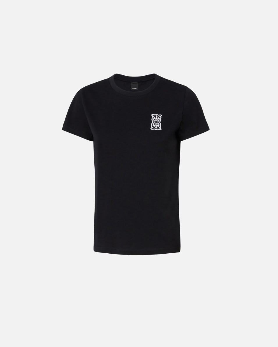 Pinko T-Shirt mit Monogram-Applikation Osterangebot