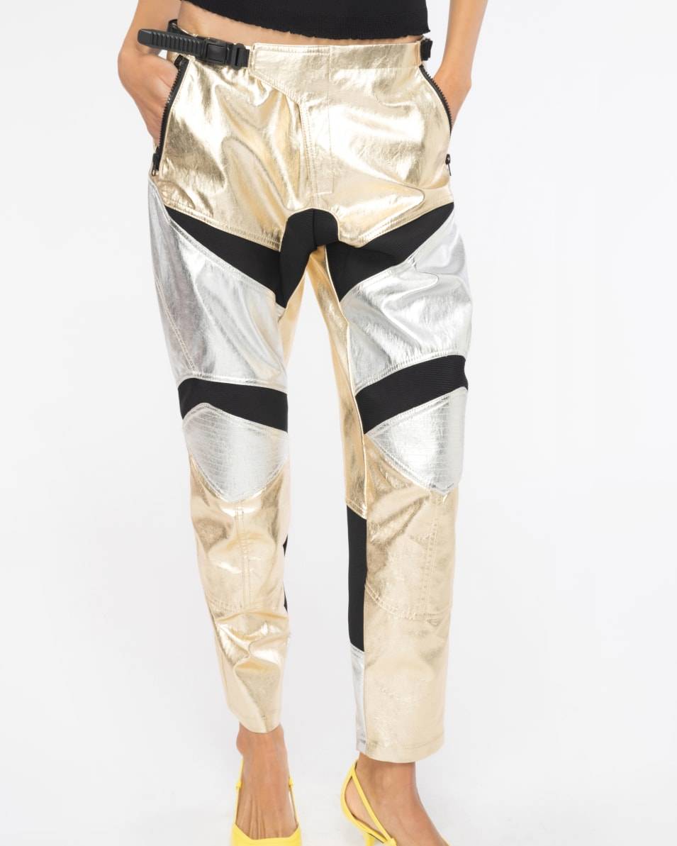 Pinko Bikerhose Metallic Heißer Verkauf