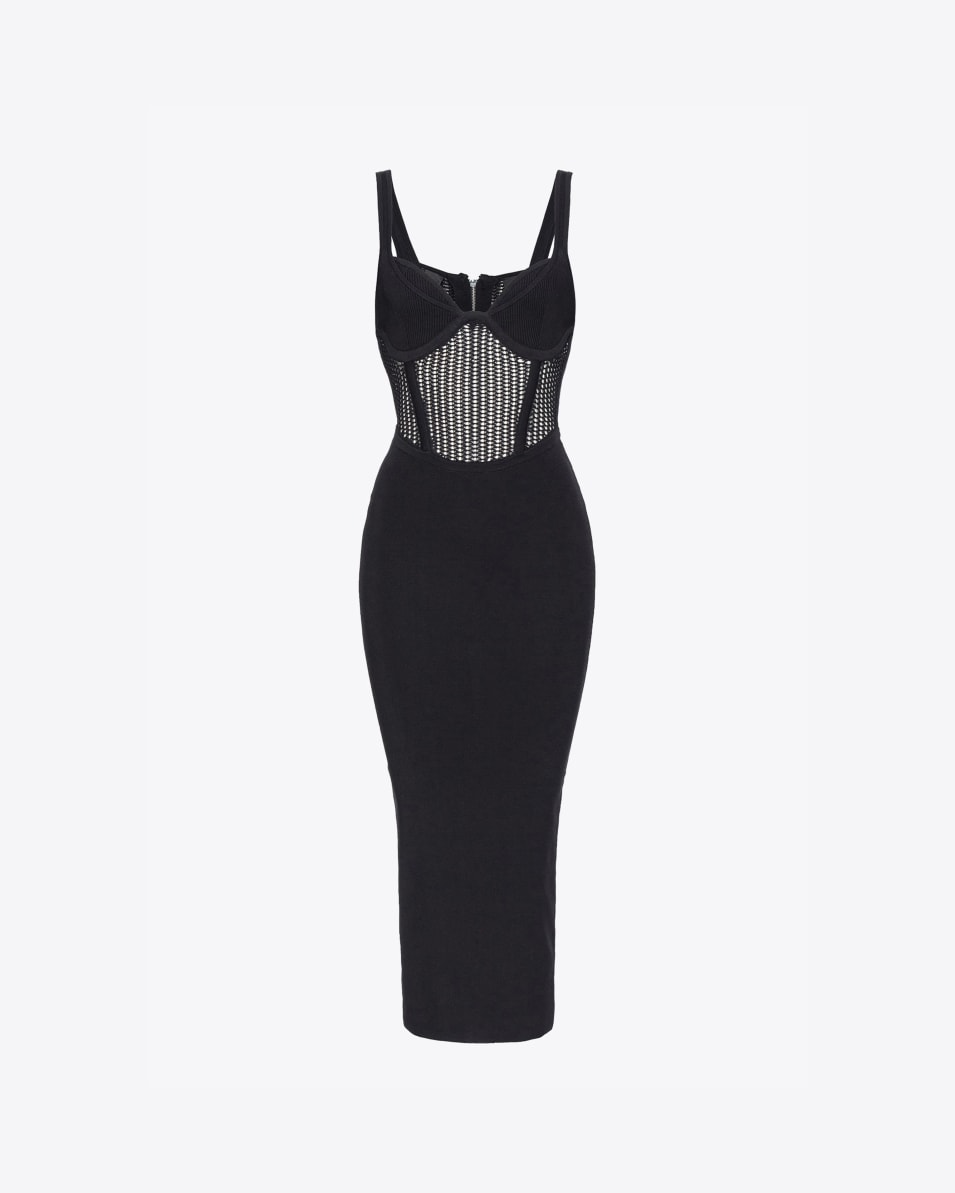 Pinko Midi-Netz-Häkelkleid