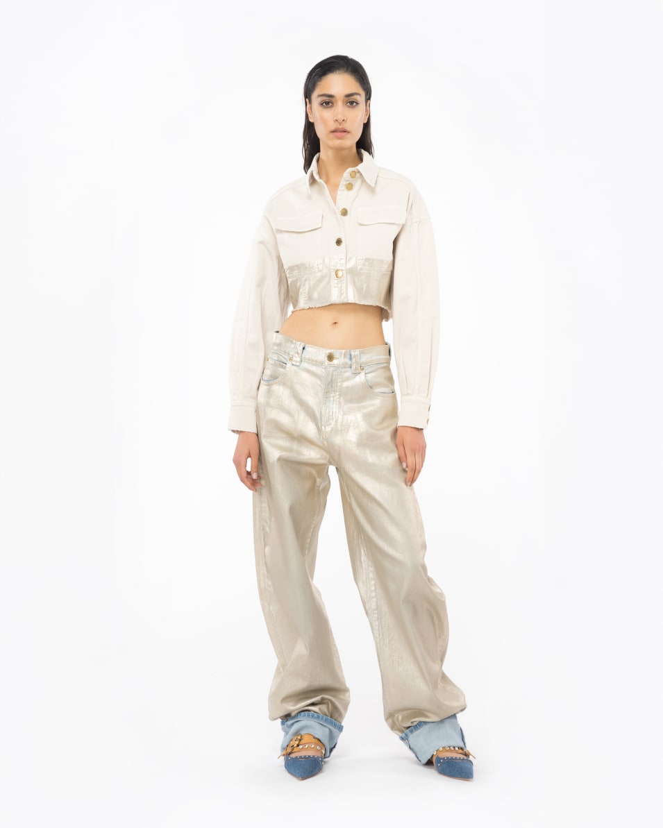 Pinko Kurze Jacke Metallic Tägliche Deals