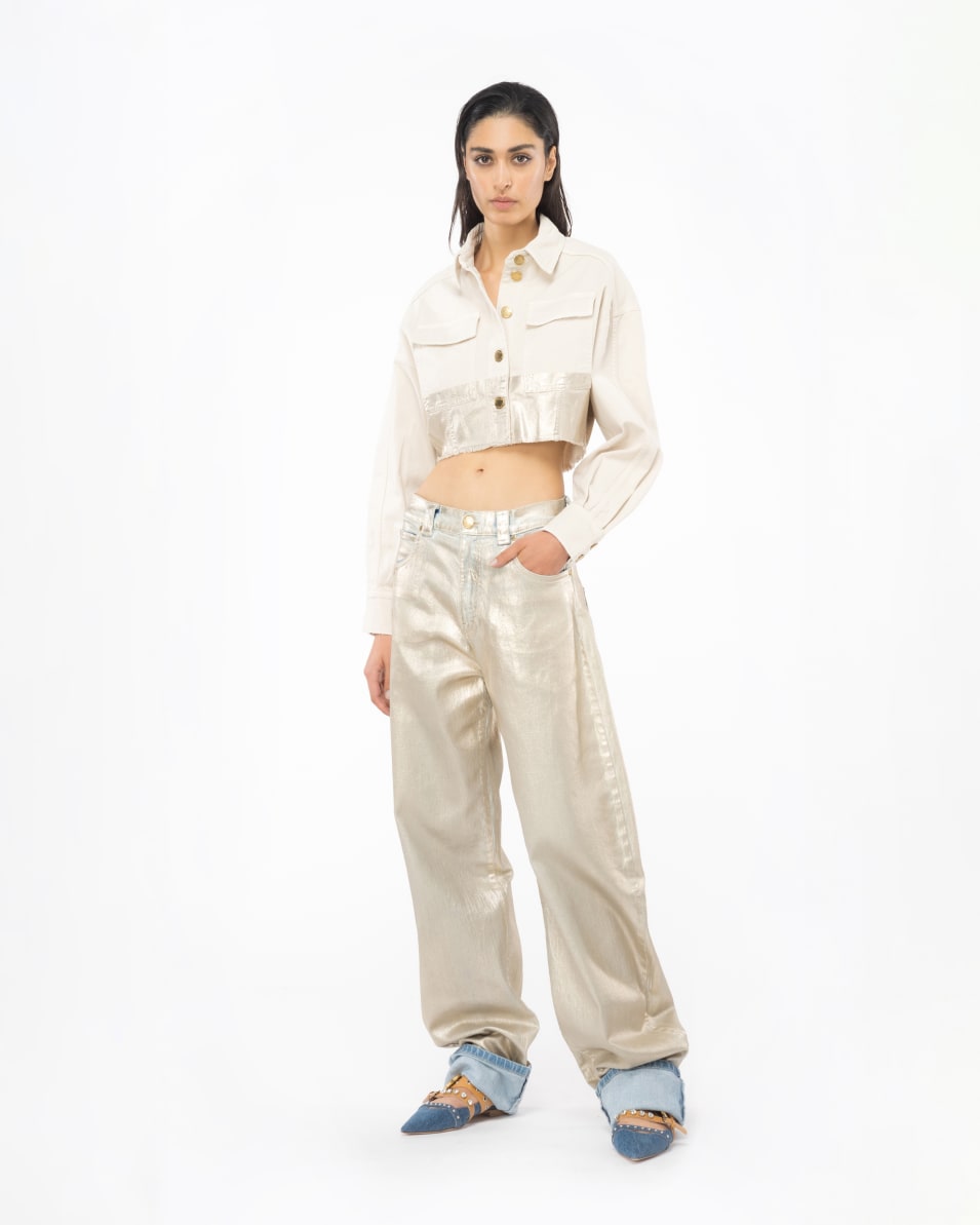 Pinko Kurze Jacke Metallic Tägliche Deals