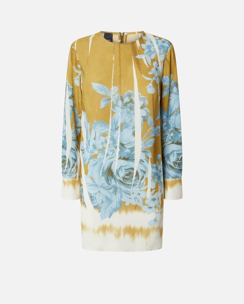 Pinko Kurzes Kleid mit Rosen-Print Zeitbegrenzte Promotion