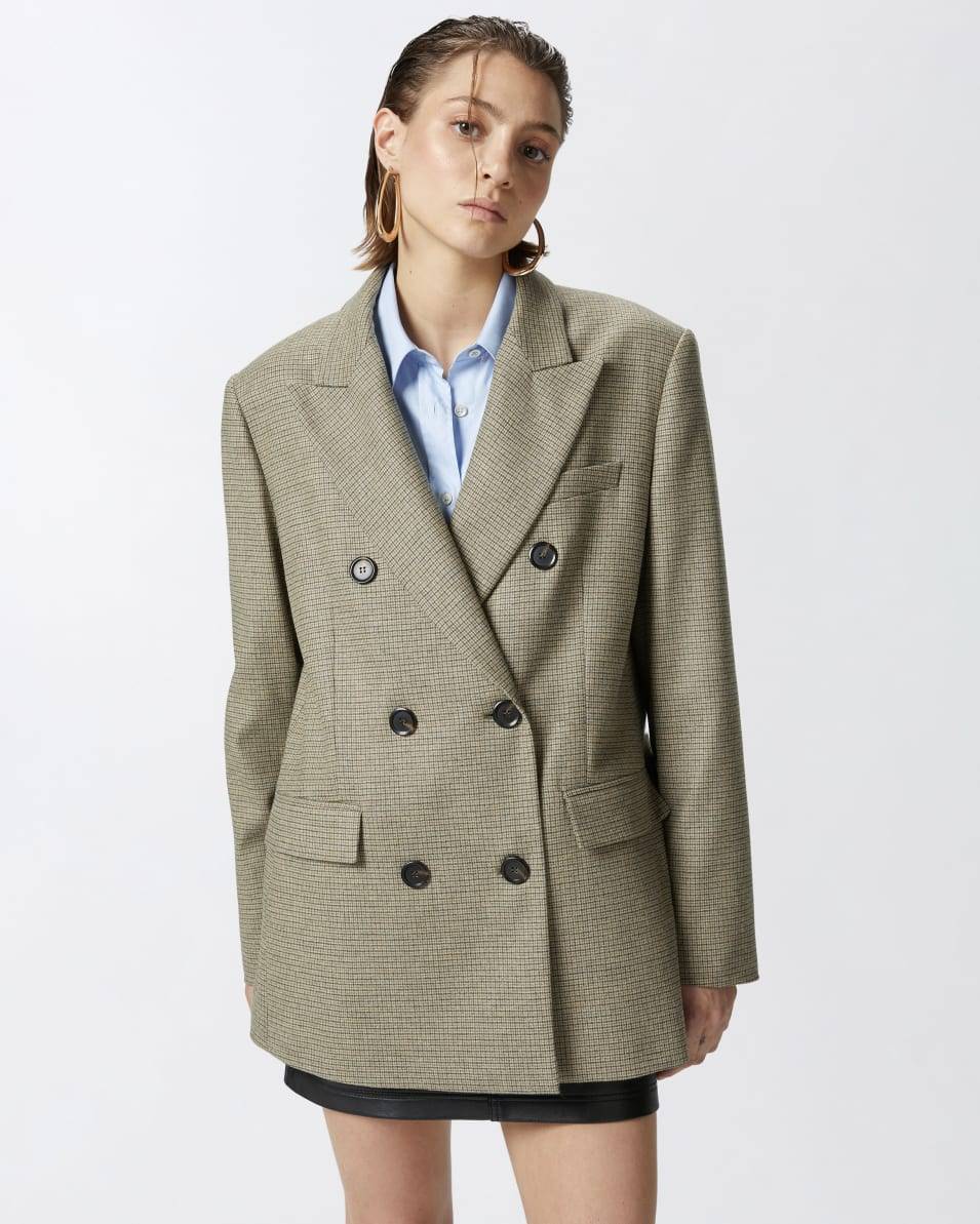 Pinko Zweireihiger karierter Oversize-Blazer Bis zu 60% Rabatt