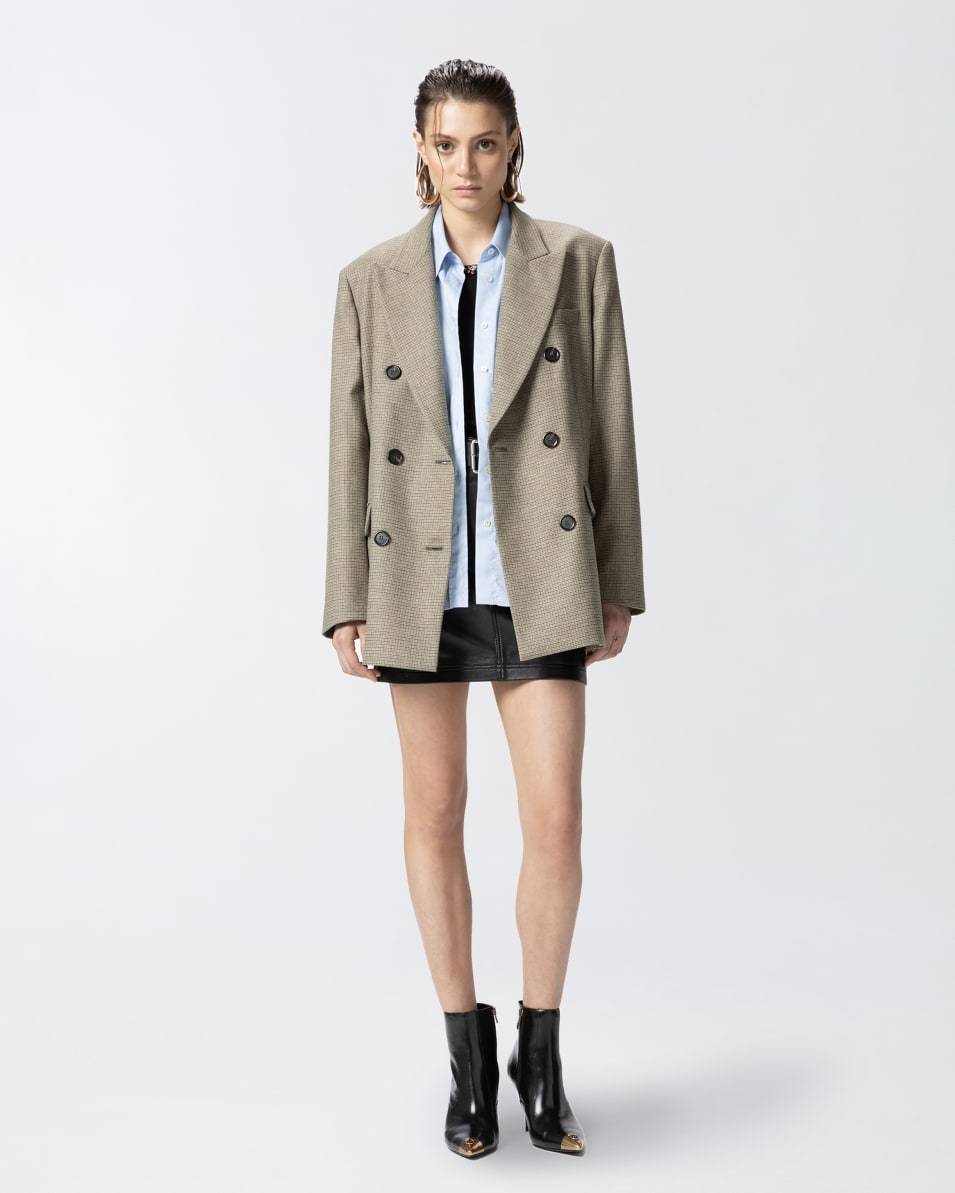 Pinko Zweireihiger karierter Oversize-Blazer Bis zu 60% Rabatt