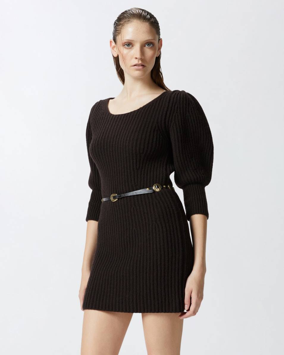 Pinko Kurzes Strickkleid aus Kaschmirwolle in Rippoptik 50% Rabatt mit kostenlosem Versand