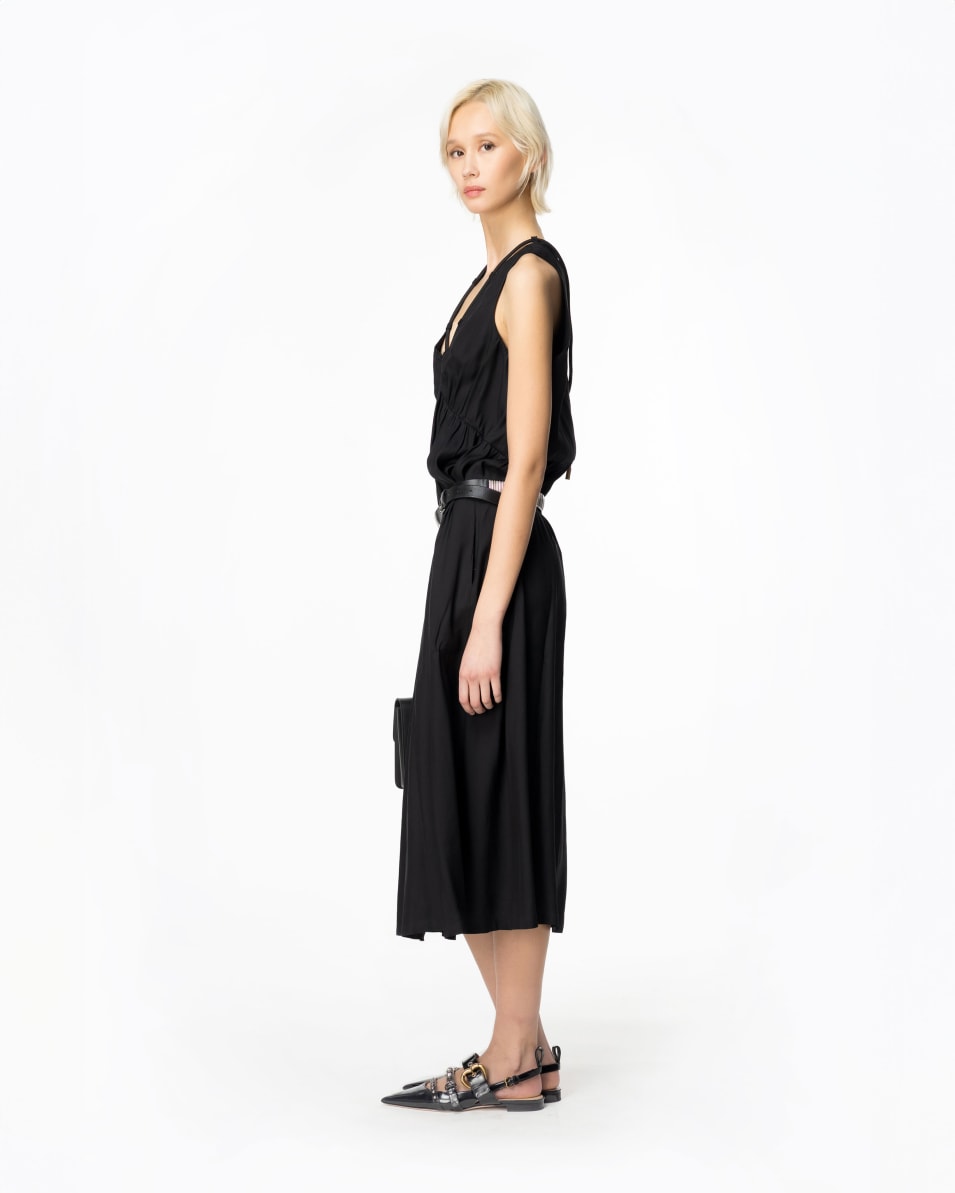 Pinko Langes Kleid aus technischem Popeline Black Friday Preise