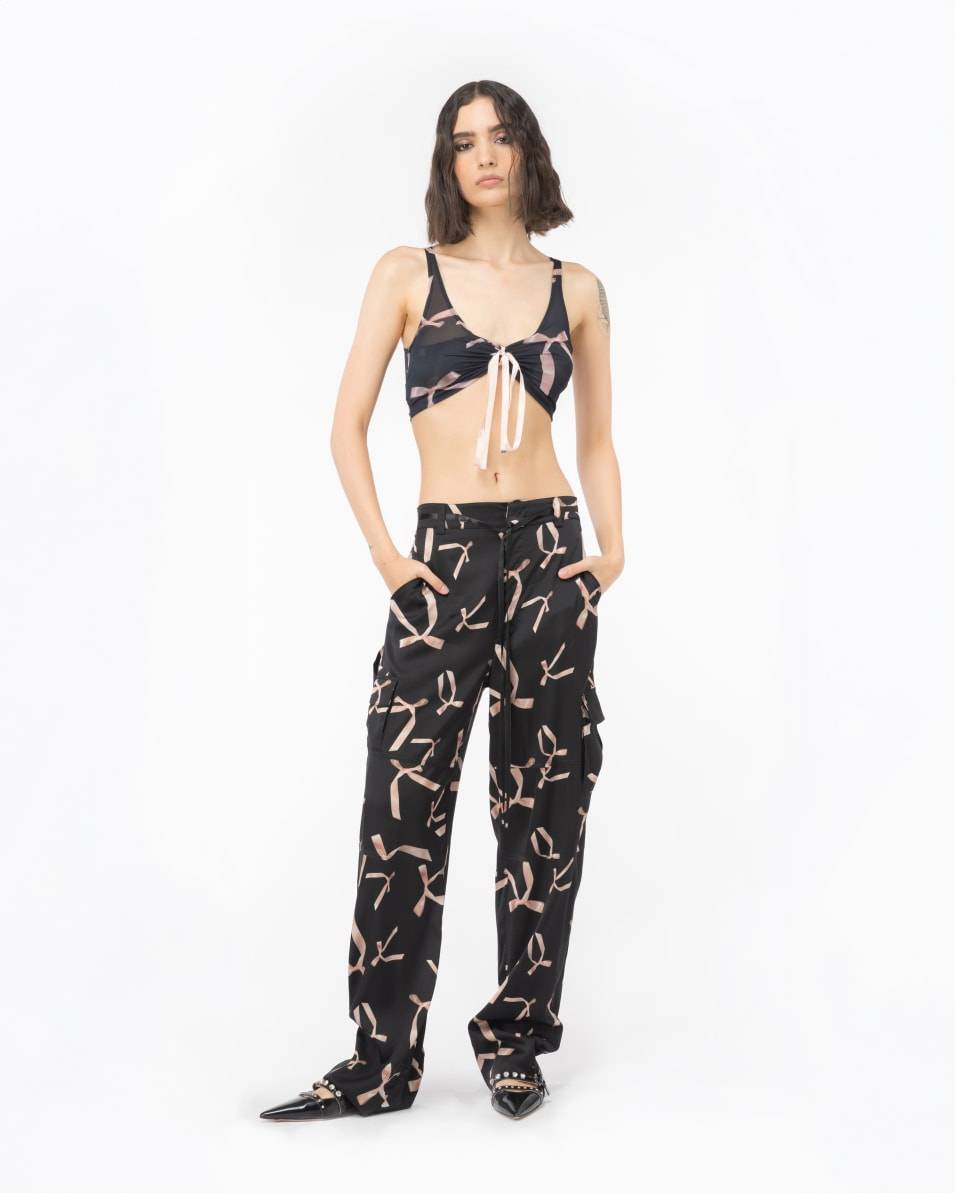 Pinko Crop-Top mit Schleifchen-Print Reimagine PINKO by Patrick McDowell Outlet
