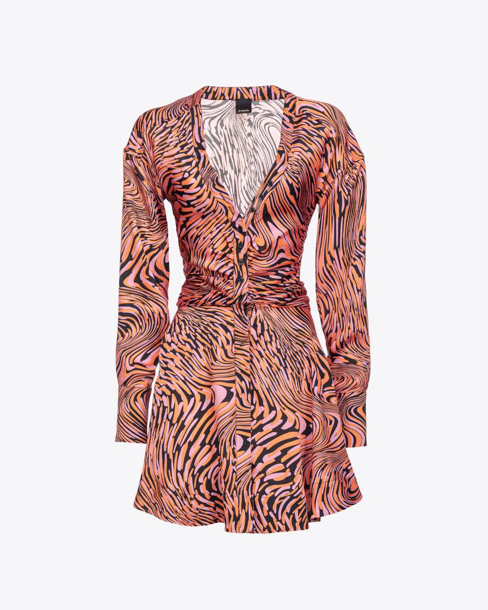 Pinko Minikleid Satin verzerrter Print