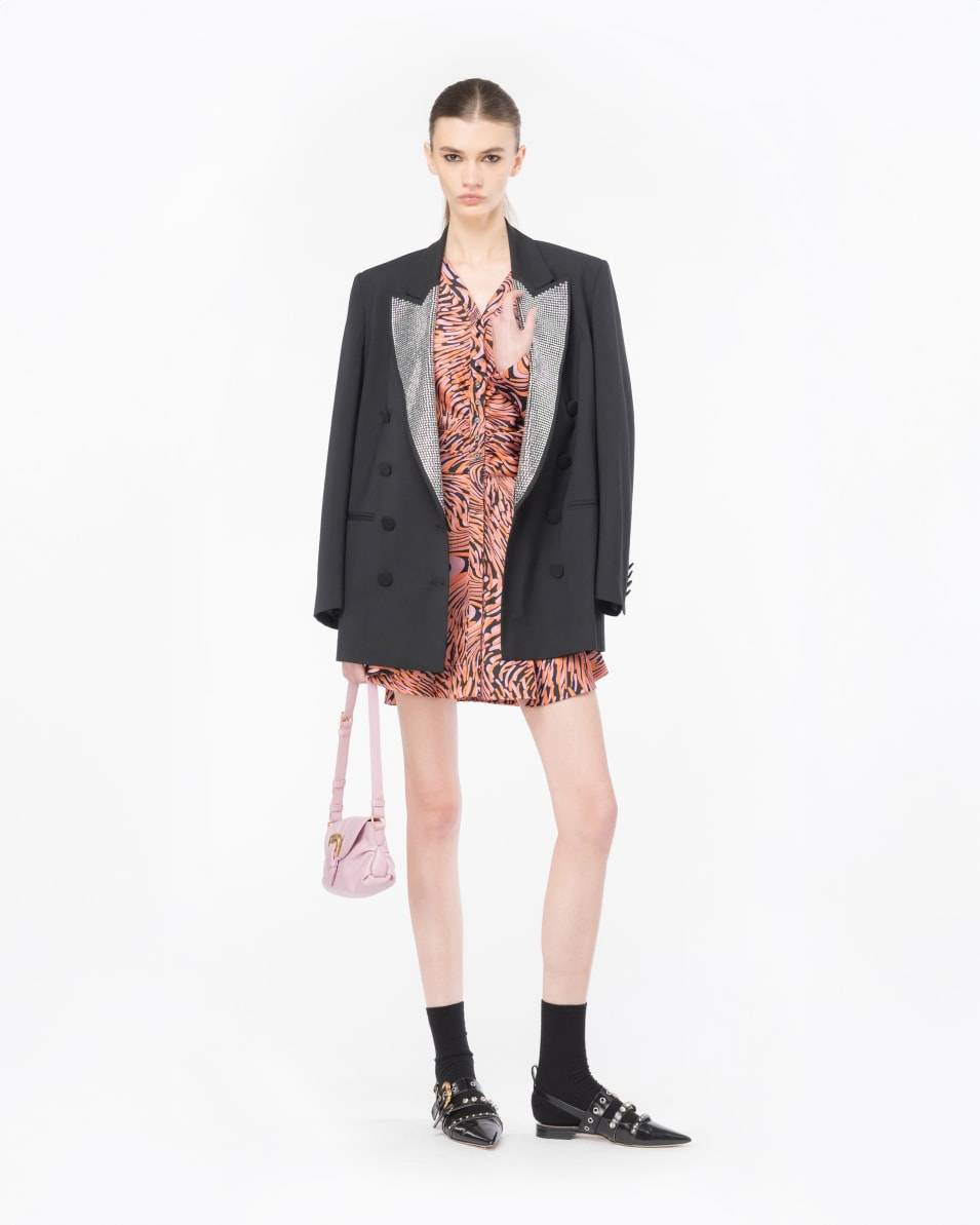 Pinko Minikleid Satin verzerrter Print Verkauf