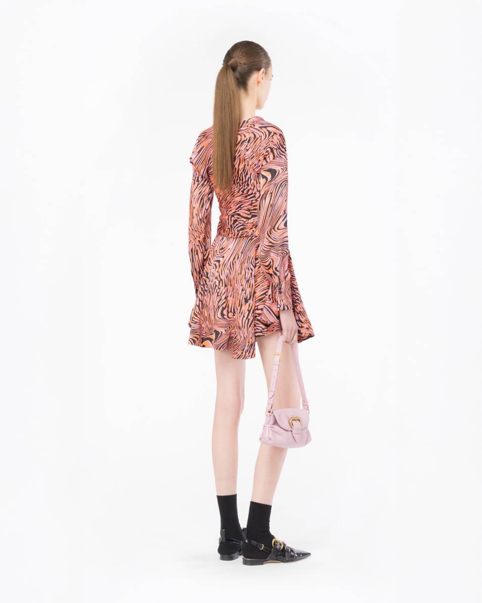 Pinko Minikleid Satin verzerrter Print Verkauf