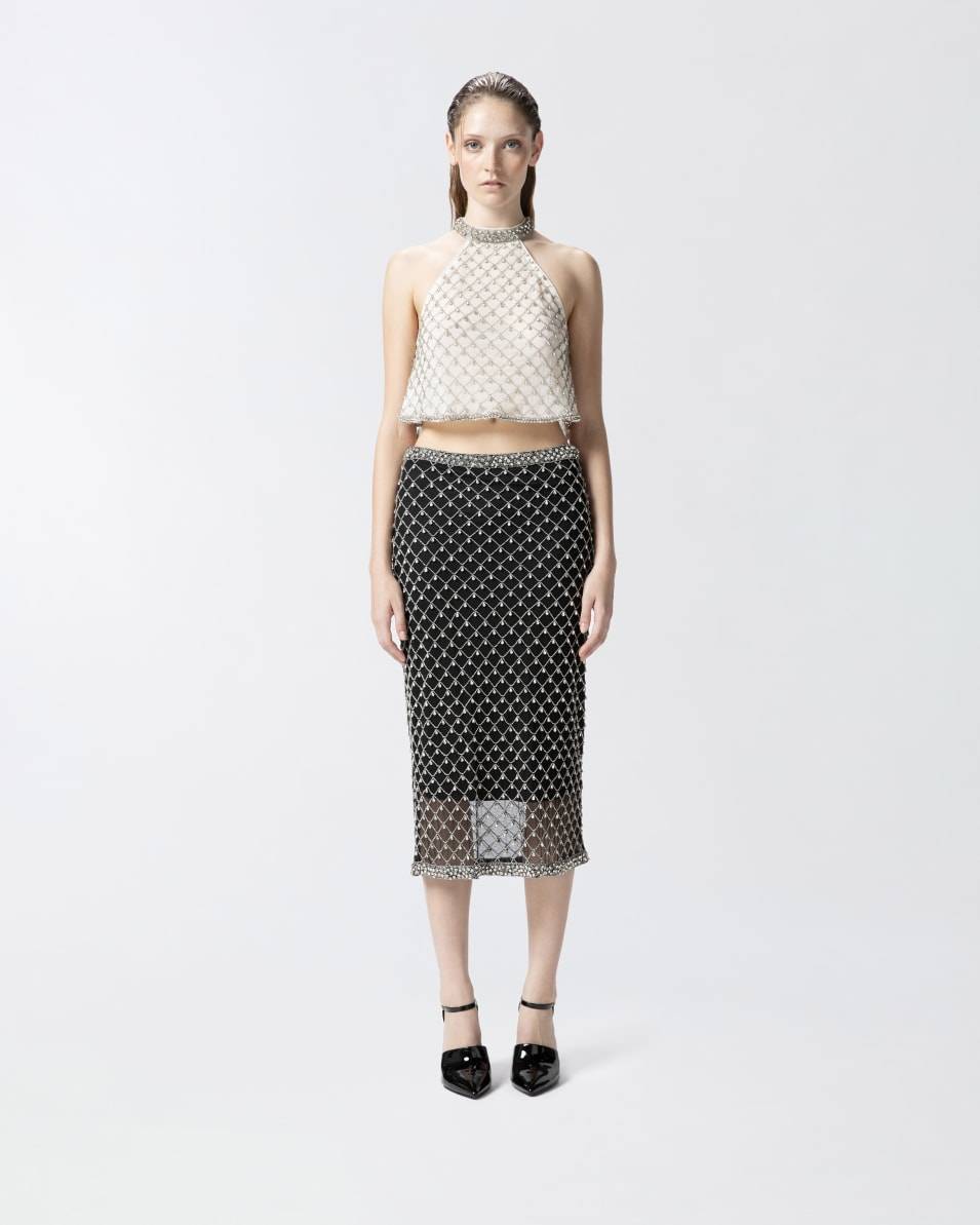 Pinko Tüllrock mit Kristallstickerei Sonderangebot