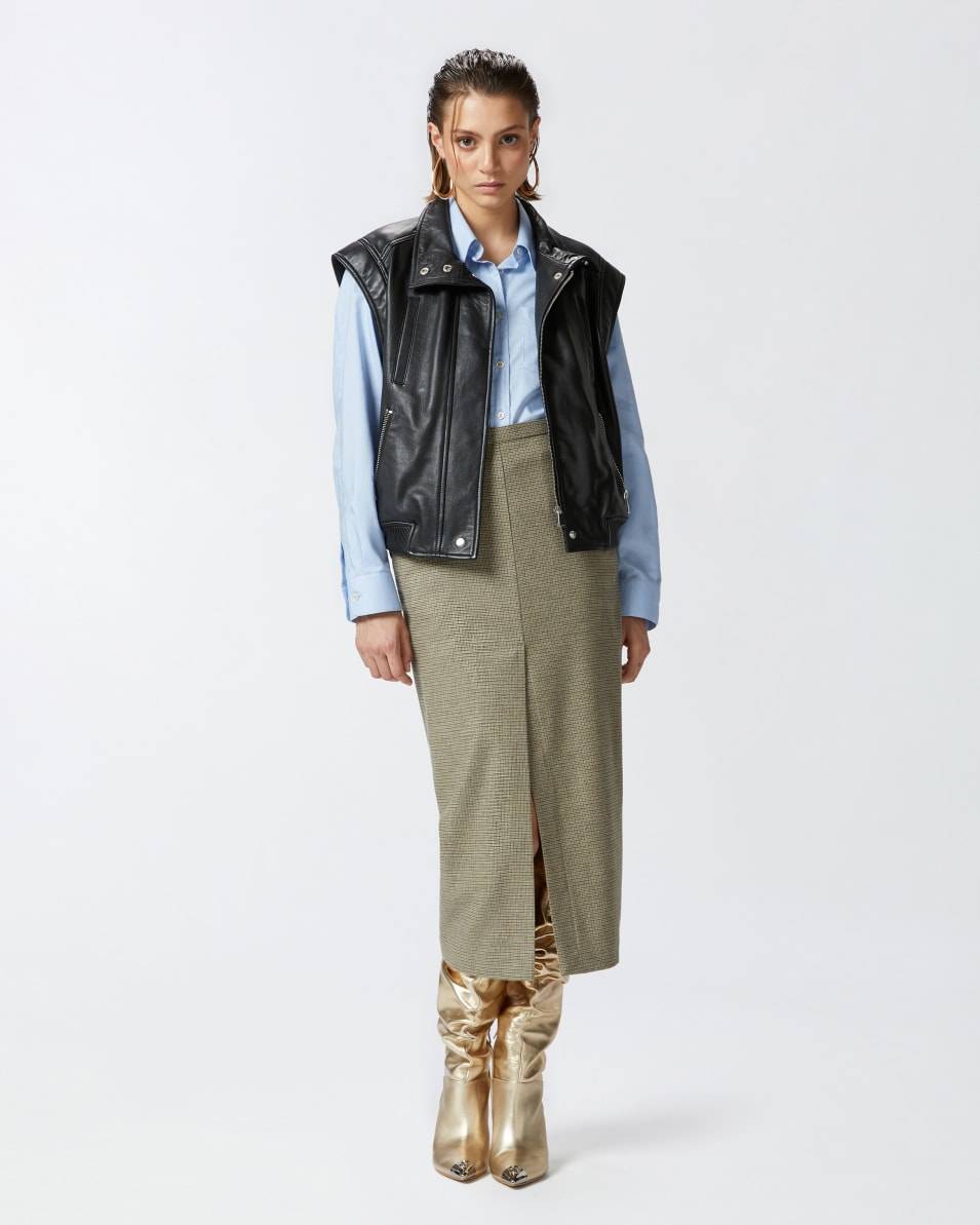 Pinko Karierter Midirock mit Schlitz vorne Flash Sale
