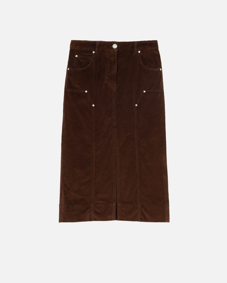 Pinko Cord-Midirock mit Schlitz Begrenztes Angebot