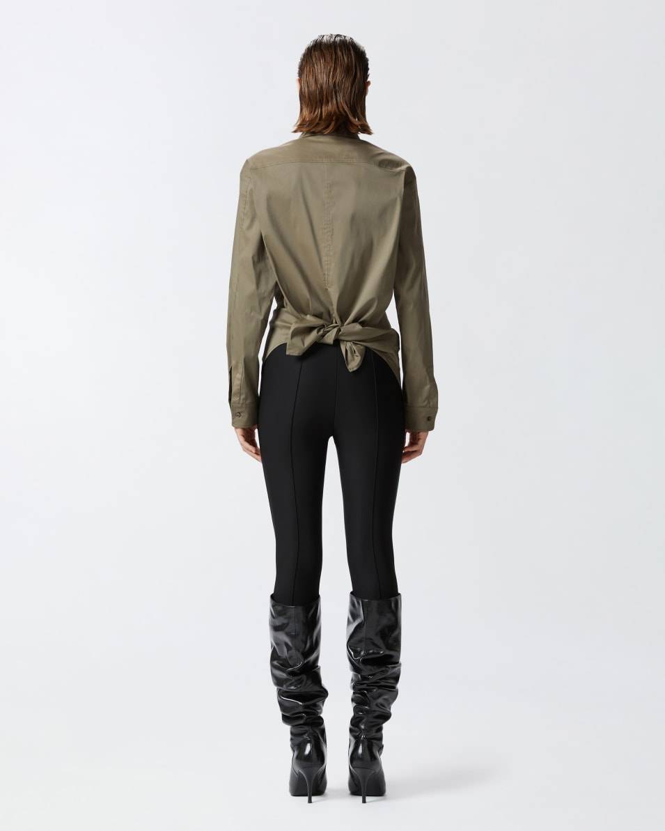 Pinko Militärgrüne Bluse aus Stretch-Popeline Osterangebot