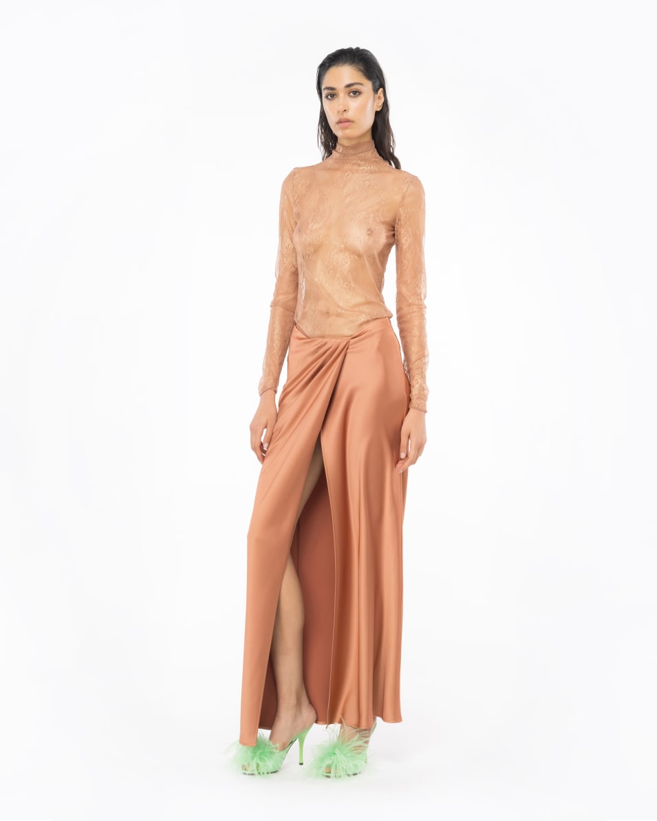 Pinko Eleganter Rock aus strukturiertem Satin Tiefpreis