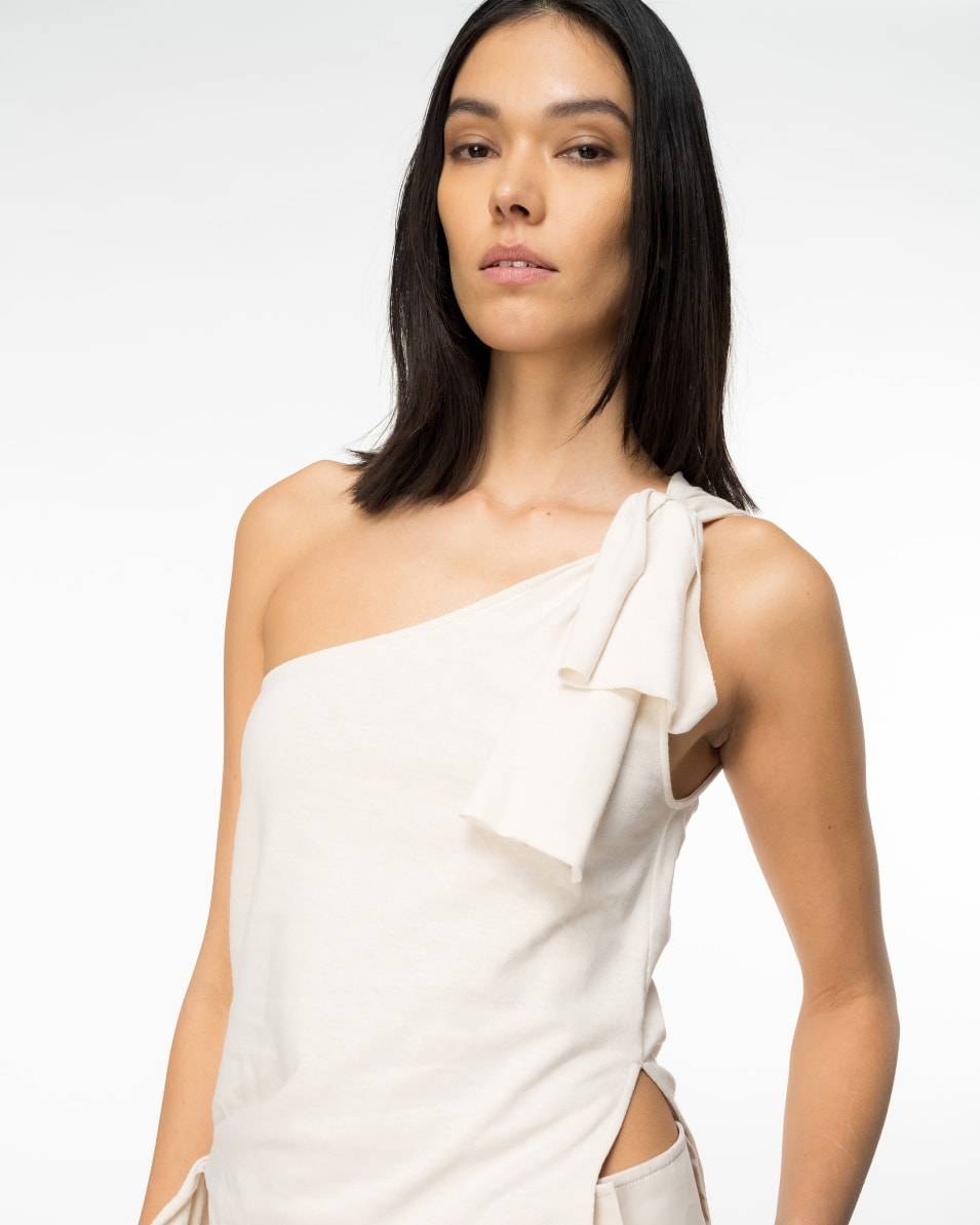 Pinko One-Shoulder-Top Baumwolle und Leinen Super Sparpreis