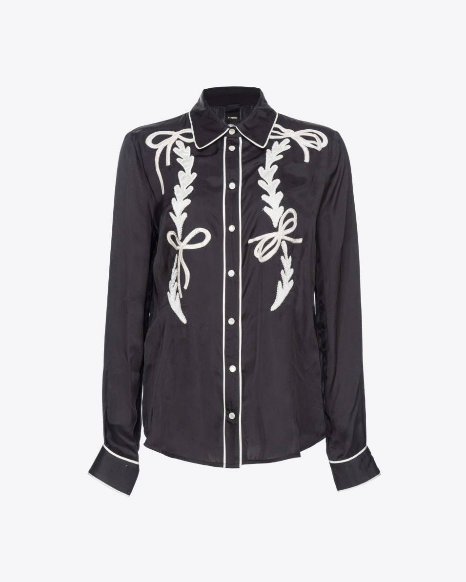 Pinko Satinbluse Rodeo-Stickerei Begrenzte Freigabe