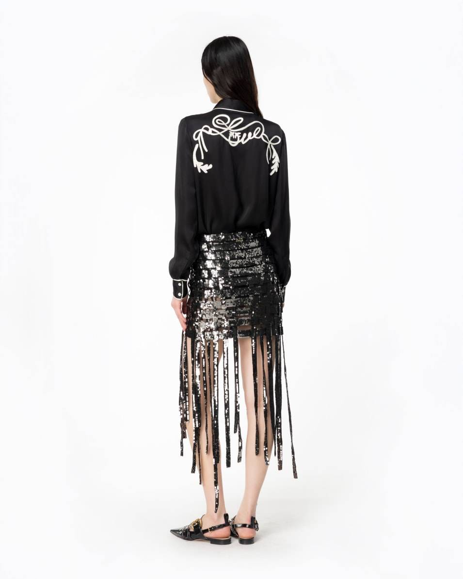 Pinko Satinbluse Rodeo-Stickerei Begrenzte Freigabe