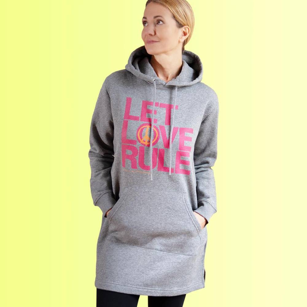 Natural Born Yogi Let Love Rule pink – Sweatshirt Hoodie-Kleid Online Outlet