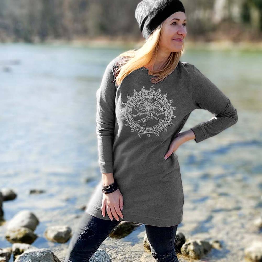 Natural Born Yogi Shiva Fever – Sweatshirt Kleid grau Saisonale Angebote