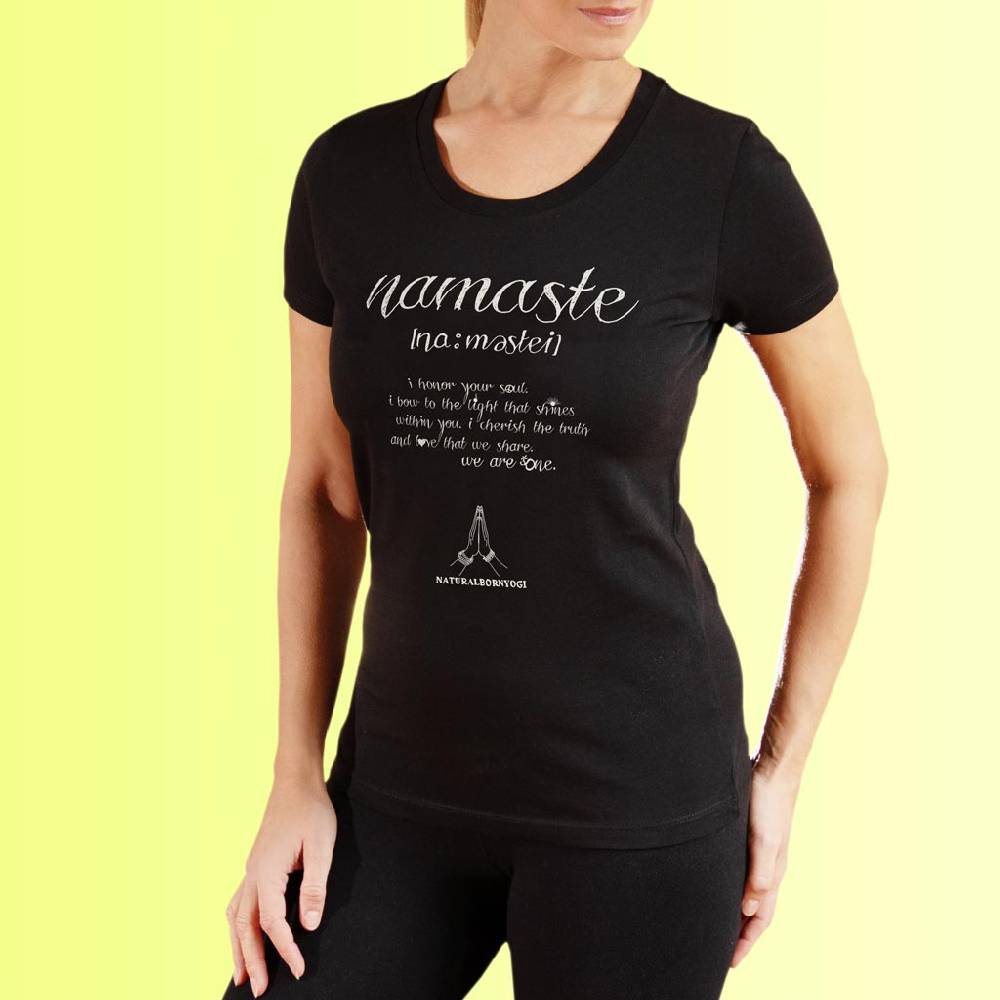 Natural Born Yogi Namaste Love – Yoga Shirt schwarz Zeitbegrenzte Promotion