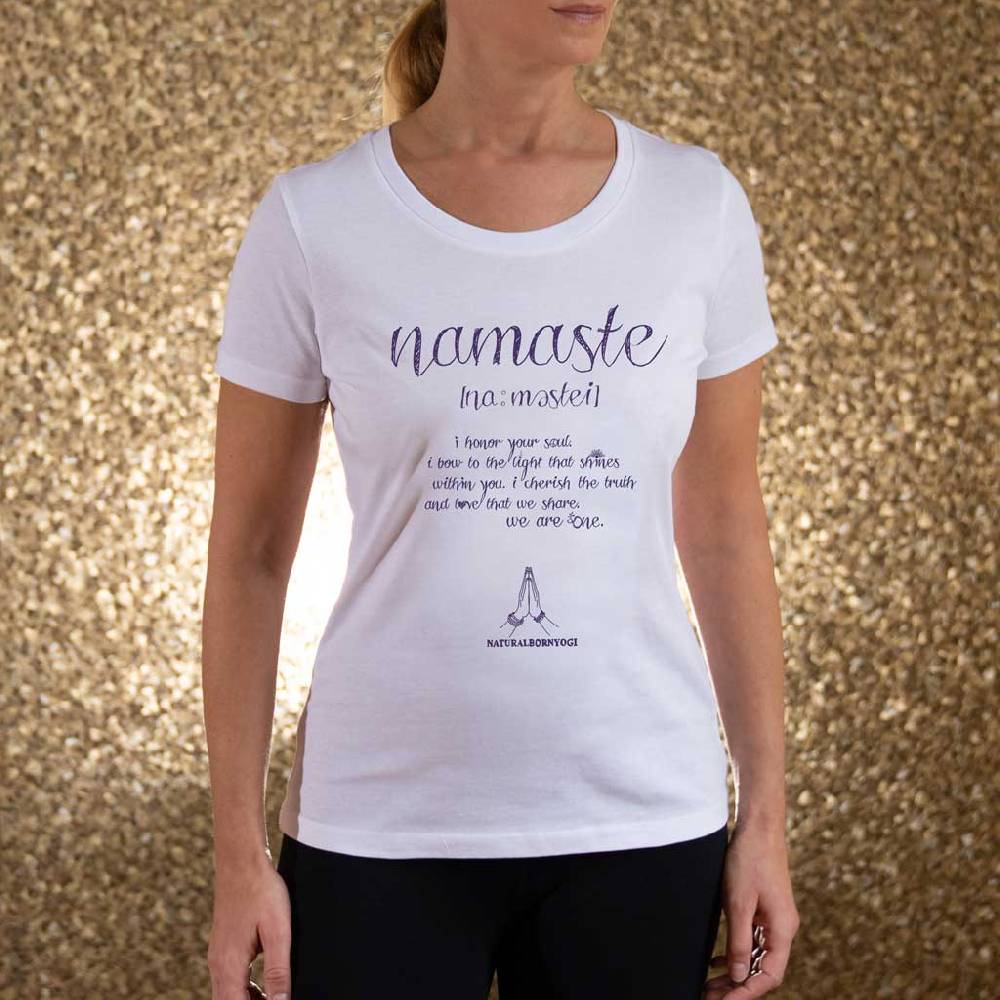 Natural Born Yogi Namaste Love – T-Shirt weiß Bis zu 50% Rabatt