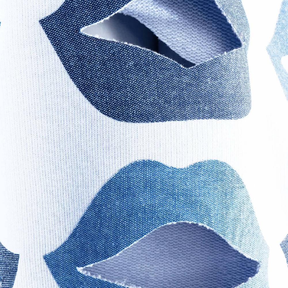 NIL+MON Crop Sweatshirt "Denim Lips" Im Verkauf