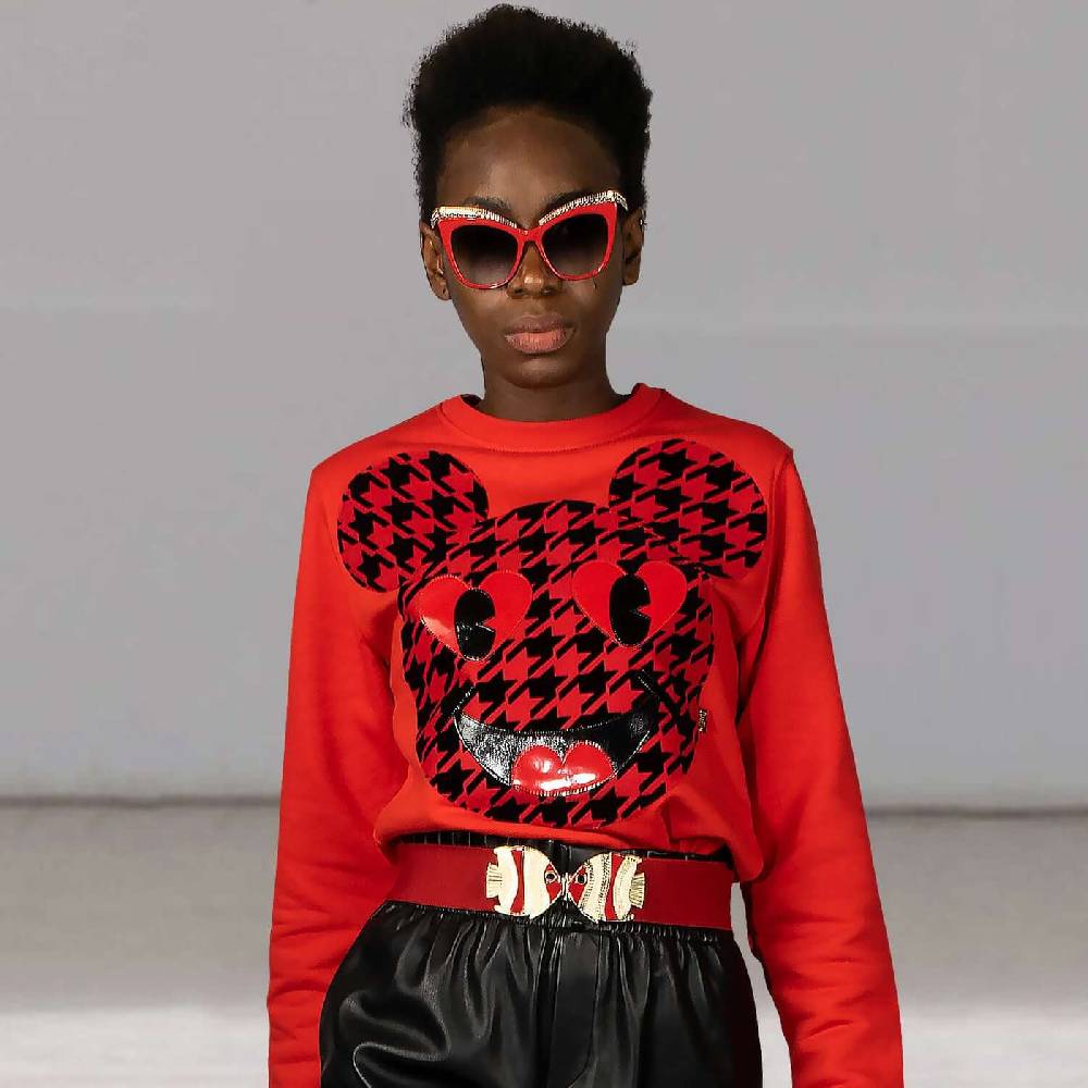NIL+MON Sweatshirt "Chess" - red Rabatt