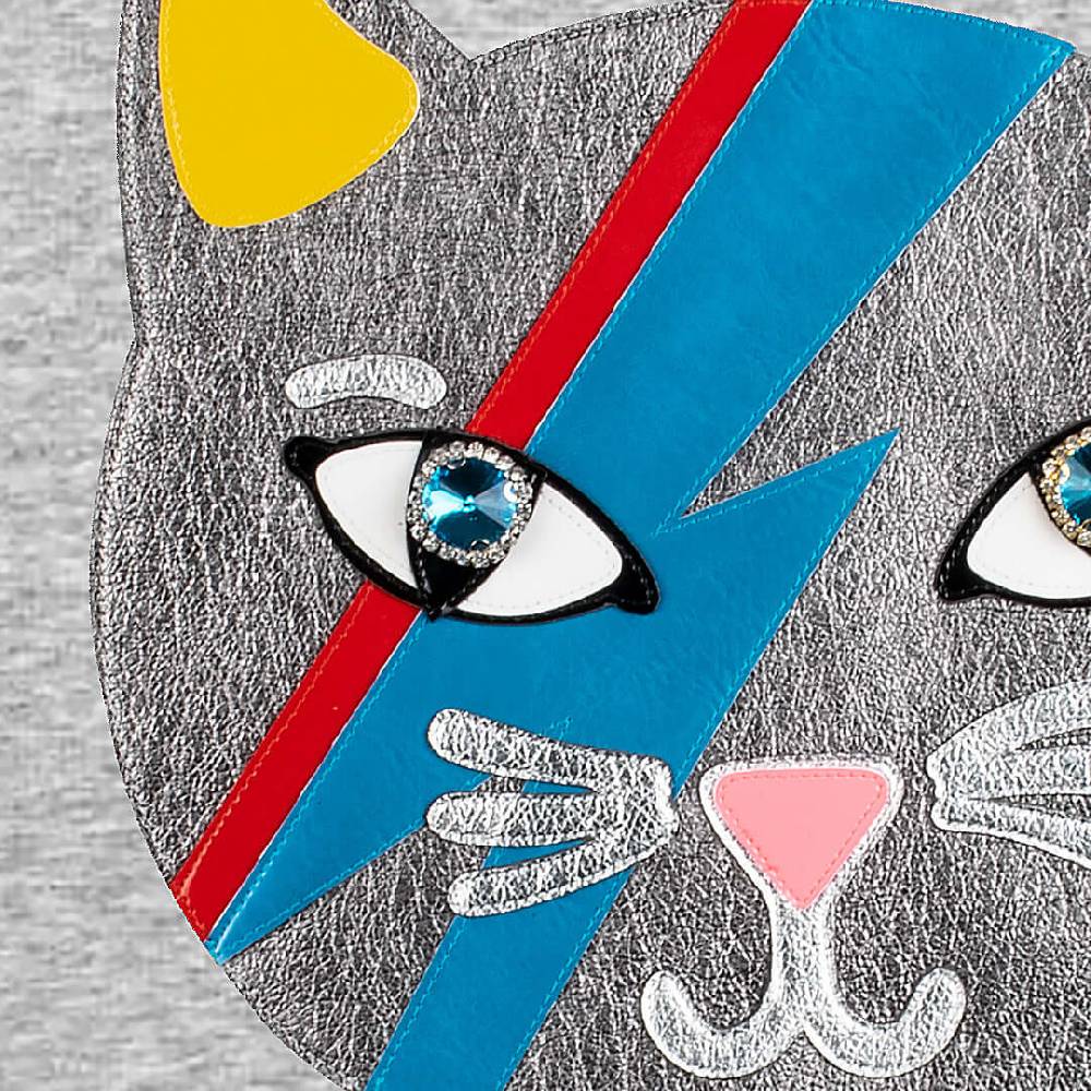 NIL+MON Sweatshirt "Chic Cat Silver" Begrenztes Angebot