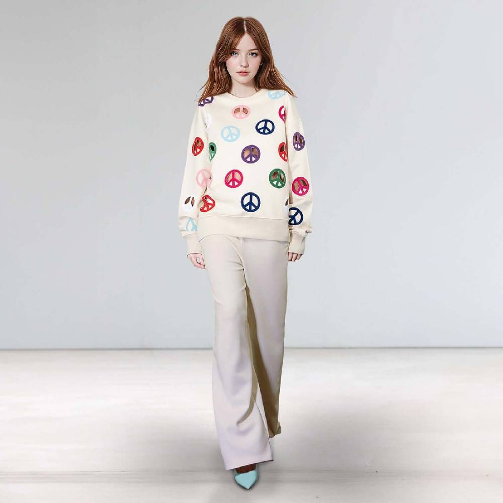 NIL+MON Oversize Sweat "Peace" Großer Ausverkauf