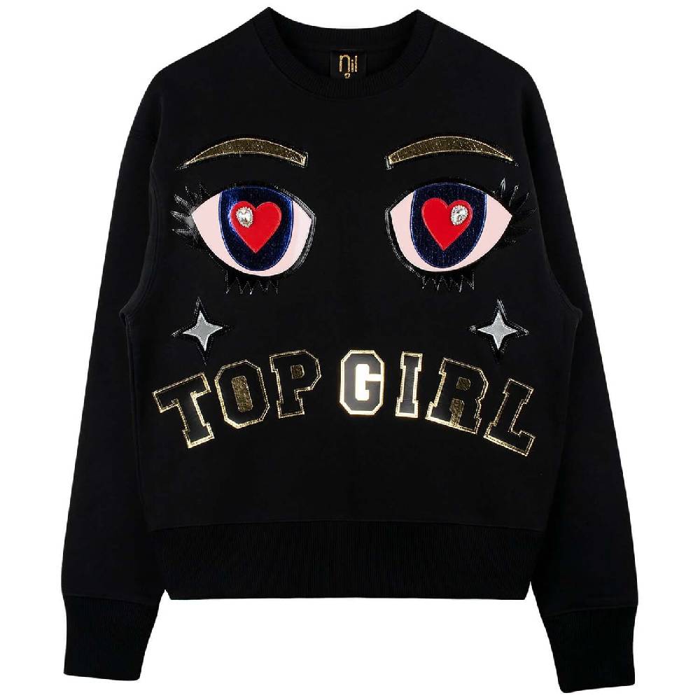 NIL+MON Oversize Sweat "Top GRL" Saisonale Angebote