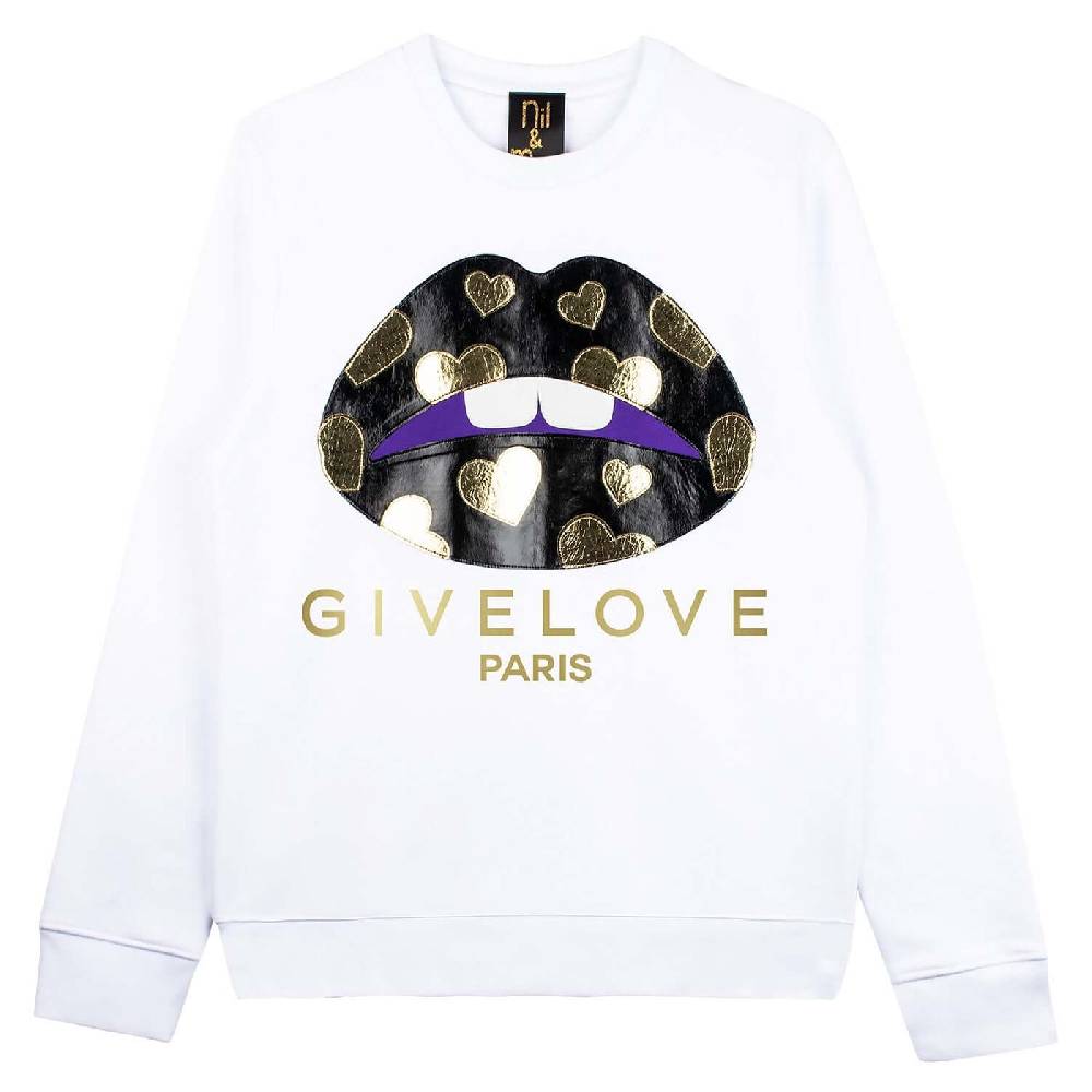 NIL+MON Sweatshirt "Givelove Black" Riesige Ersparnisse