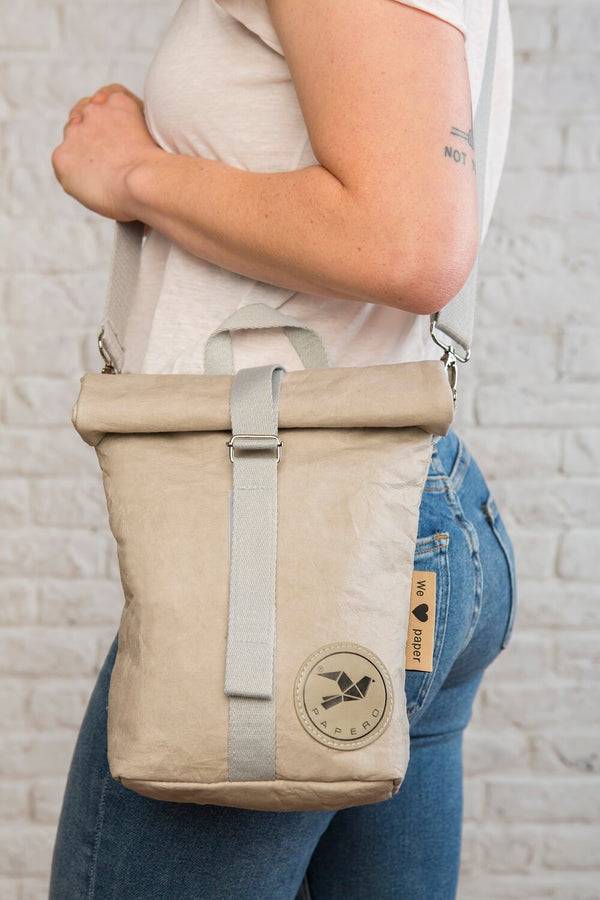 Papero PAPERO Lunchbag Handtasche aus Papier RACOON Pausenbrot vegan nachhaltig Zeitlich begrenztes Angebot