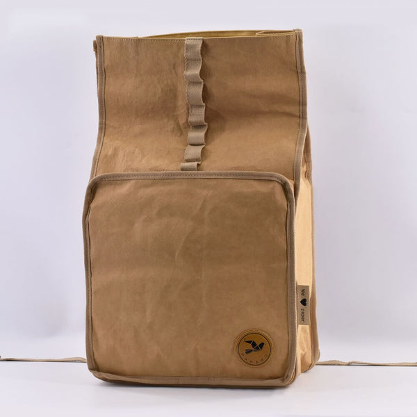Papero PAPERO Rucksack LIZARD 21 L PRAKTISCH aus waschbarem Kraft Papier leicht, reißfest und wasserfest nachhaltig Räumungsverkauf