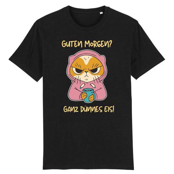 Papero T-SHIRT - BIO- Cat Guten Morgen, dünnes Eis - HERREN Letzte 2 Tage