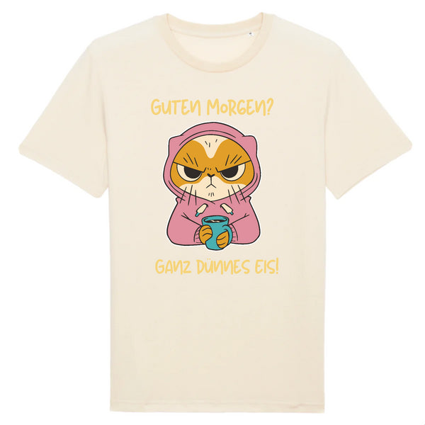 Papero T-SHIRT - BIO- Cat Guten Morgen, dünnes Eis - HERREN Letzte 2 Tage