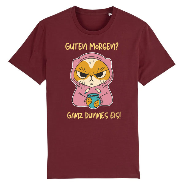 Papero T-SHIRT - BIO- Cat Guten Morgen, dünnes Eis - HERREN Letzte 2 Tage
