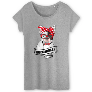 Papero T-Shirt- BIO- FRENCH BULLY ROCKERBULLY- Damen 50% Rabatt mit kostenlosem Versand