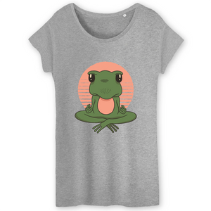Papero T-Shirt- BIO- FROSCH YOGA VINTAGE- Damen Kostenloser Versand international
