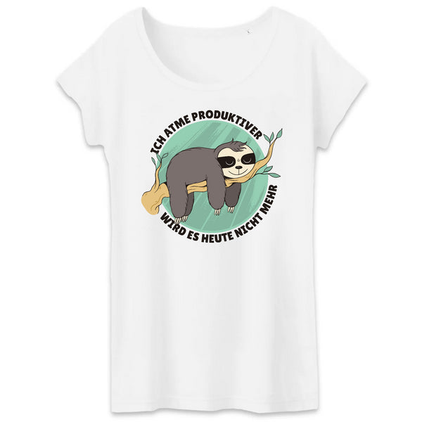 Papero T-SHIRT - BIO- Sloth Ich Atme produktiver - Damen Flash Sale