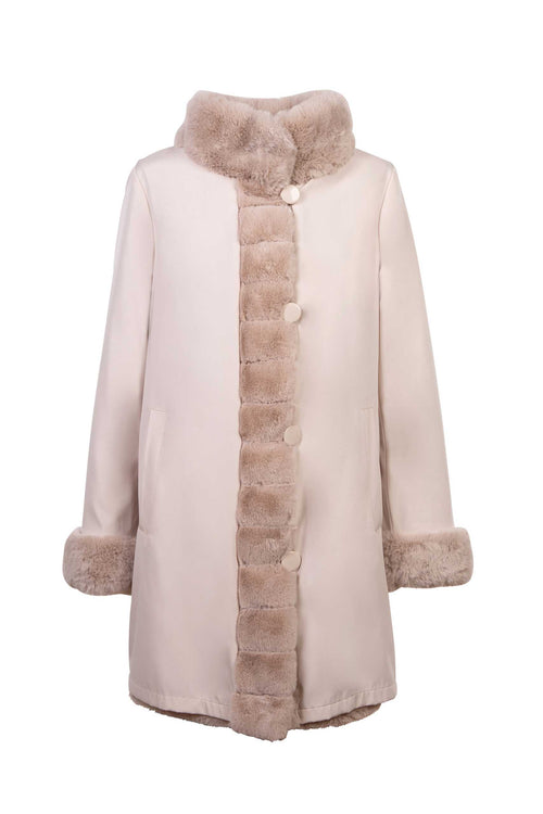 Petite M. Kunstpelz Jacke zum Wenden Creme Osterangebot