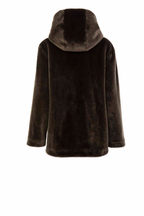 Petite M. Kunstfell Jacke in Dunkel-Oliv Muttertagsangebot