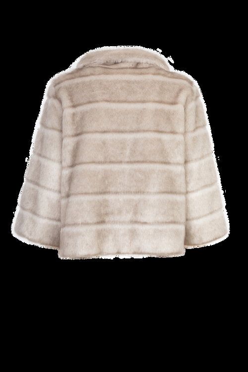 Petite M. Kurze Kunstpelzjacke in Silbergrau Jubiläumsangebot