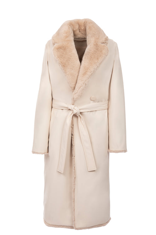 Petite M. Kunstfell Trenchcoat zum Wenden in Creme Top Angebot