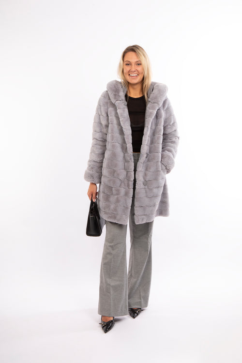 Petite M. Kunstfell WendeJacke in Platinum Grau Online Outlet