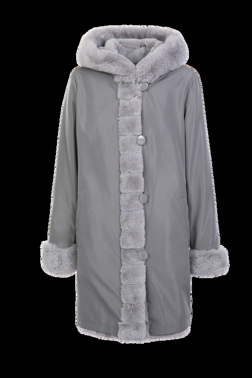 Petite M. Kunstfell WendeJacke in Platinum Grau Online Outlet