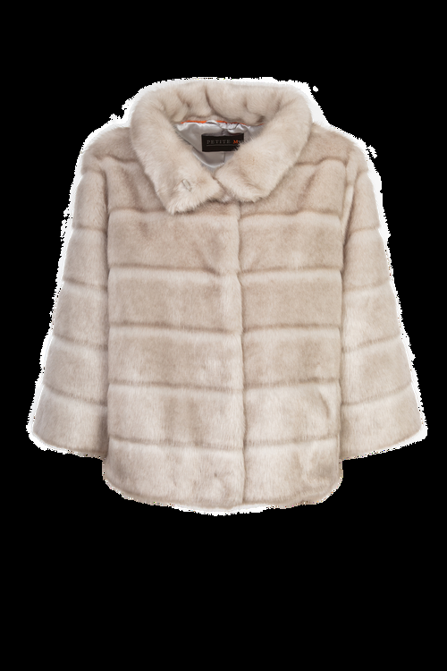 Petite M. Kurze Kunstpelzjacke in Silbergrau Bestseller