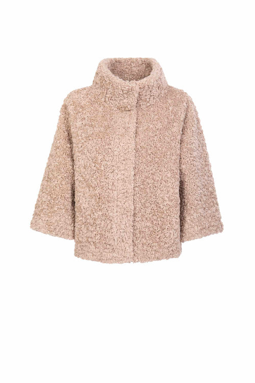 Petite M. Teddyfell Kurze Jacke in Beige Saisonale Angebote